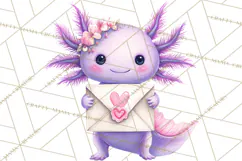Valentine Axolotl Clipart PNG, Cute Axolotl Valentine Product Image 2