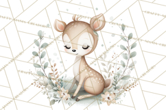 Soft Woodland Baby Clipart, Neutral Baby Shower PNG Product Image 2