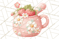 Strawberry Bakery Clipart, Cute Strawberry Pastries Png Product Image 2