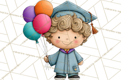 Kids Graduation Clipart PNG, Preschool Kindergarten Kids Product Image 2
