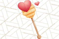 Bee Valentine Clipart PNG, Cute Kawaii Bee With Hearts Product Image 2