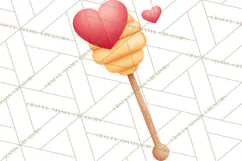 Bee Valentine Clipart PNG, Cute Kawaii Bee With Hearts Product Image 2