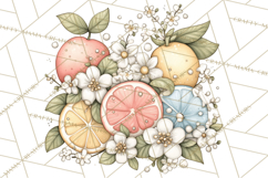 Citrus Kitchen Cottagecore PNG, Rustic Citrus Clipart, Lemon Product Image 2