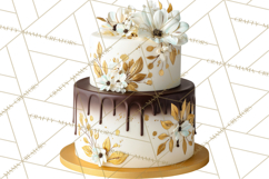 Birthday Cake Clipart, Tiered Cake PNG, Drip Cake PNG Product Image 2