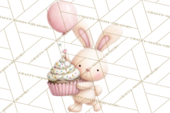 Pastel Birthday Clipart, Cute Party Animals PNG Product Image 2