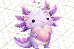 Valentine Axolotl Clipart PNG, Cute Axolotl Valentine Product Image 3