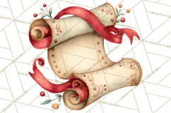 Watercolor Graduation Diploma Clipart PNG, Diploma Scroll Product Image 4