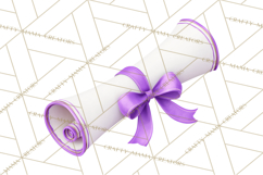 Graduation Diploma Clipart PNG, Classic Diploma Scroll Product Image 4