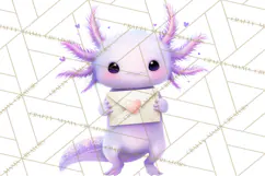 Valentine Axolotl Clipart PNG, Cute Axolotl Valentine Product Image 4