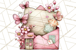 Spring Letters Mail Clipart PNG, Floral Envelopes Stamps Product Image 5