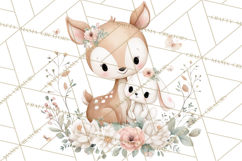 Soft Woodland Baby Clipart, Neutral Baby Shower PNG Product Image 5