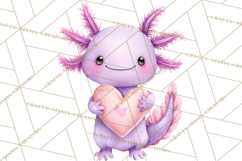 Valentine Axolotl Clipart PNG, Cute Axolotl Valentine Product Image 5