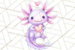 Valentine Axolotl Clipart PNG, Cute Axolotl Valentine Product Image 2