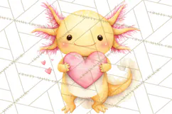 Valentine Axolotl Clipart PNG, Cute Axolotl Valentine Product Image 3