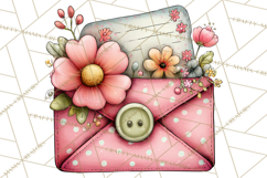 Spring Letters Mail Clipart PNG, Floral Envelopes Stamps Product Image 3