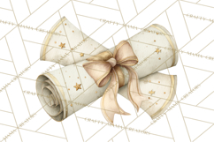 Watercolor Graduation Diploma Clipart PNG, Diploma Scroll Product Image 4