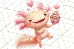 Valentine Axolotl Clipart PNG, Cute Axolotl Valentine Product Image 5