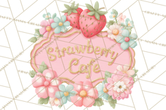 Strawberry Bakery Clipart, Cute Strawberry Pastries Png Product Image 5