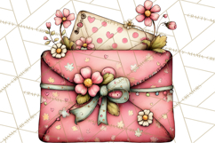 Spring Letters Mail Clipart PNG, Floral Envelopes Stamps Product Image 5