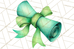 Watercolor Graduation Diploma Clipart PNG, Diploma Scroll Product Image 5