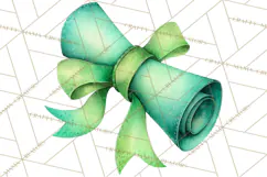 Watercolor Graduation Diploma Clipart PNG, Diploma Scroll Product Image 5