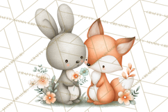 Soft Woodland Baby Clipart, Neutral Baby Shower PNG Product Image 2