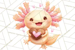 Valentine Axolotl Clipart PNG, Cute Axolotl Valentine Product Image 2