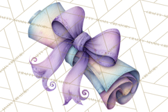 Watercolor Graduation Diploma Clipart PNG, Diploma Scroll Product Image 3