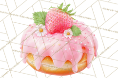 Strawberry Bakery Clipart, Cute Strawberry Pastries Png Product Image 3