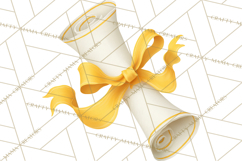 Graduation Diploma Clipart PNG, Classic Diploma Scroll Product Image 4