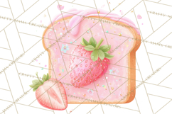Strawberry Bakery Clipart, Cute Strawberry Pastries Png Product Image 4