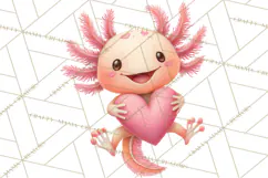 Valentine Axolotl Clipart PNG, Cute Axolotl Valentine Product Image 4