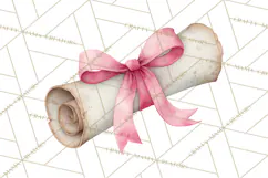 Watercolor Graduation Diploma Clipart PNG, Diploma Scroll Product Image 4