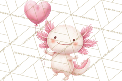 Valentine Axolotl Clipart PNG, Cute Axolotl Valentine Product Image 5