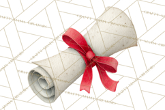 Watercolor Graduation Diploma Clipart PNG, Diploma Scroll Product Image 5
