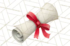 Watercolor Graduation Diploma Clipart PNG, Diploma Scroll Product Image 5
