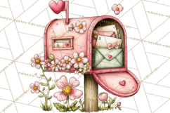 Spring Letters Mail Clipart PNG, Floral Envelopes Stamps Product Image 5