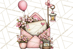 Spring Letters Mail Clipart PNG, Floral Envelopes Stamps Product Image 2