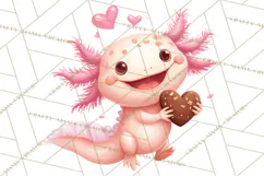 Valentine Axolotl Clipart PNG, Cute Axolotl Valentine Product Image 2