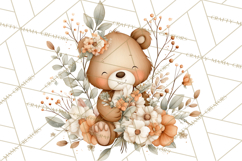 Soft Woodland Baby Clipart, Neutral Baby Shower PNG Product Image 2
