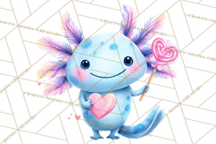Valentine Axolotl Clipart PNG, Cute Axolotl Valentine Product Image 3