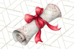Watercolor Graduation Diploma Clipart PNG, Diploma Scroll Product Image 4