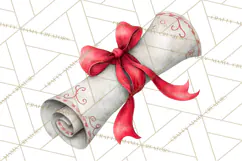 Watercolor Graduation Diploma Clipart PNG, Diploma Scroll Product Image 4