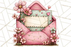 Spring Letters Mail Clipart PNG, Floral Envelopes Stamps Product Image 4
