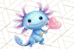 Valentine Axolotl Clipart PNG, Cute Axolotl Valentine Product Image 4