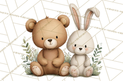 Soft Woodland Baby Clipart, Neutral Baby Shower PNG Product Image 4