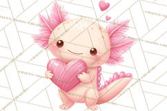 Valentine Axolotl Clipart PNG, Cute Axolotl Valentine Product Image 5