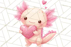 Valentine Axolotl Clipart PNG, Cute Axolotl Valentine Product Image 5