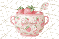 Strawberry Bakery Clipart, Cute Strawberry Pastries Png Product Image 5