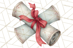 Watercolor Graduation Diploma Clipart PNG, Diploma Scroll Product Image 5